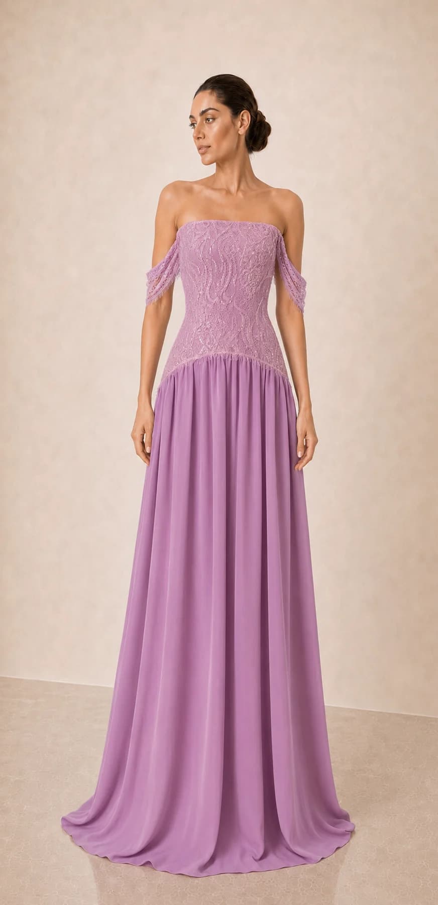 A Joie Couture limited-edition gown photographed full length